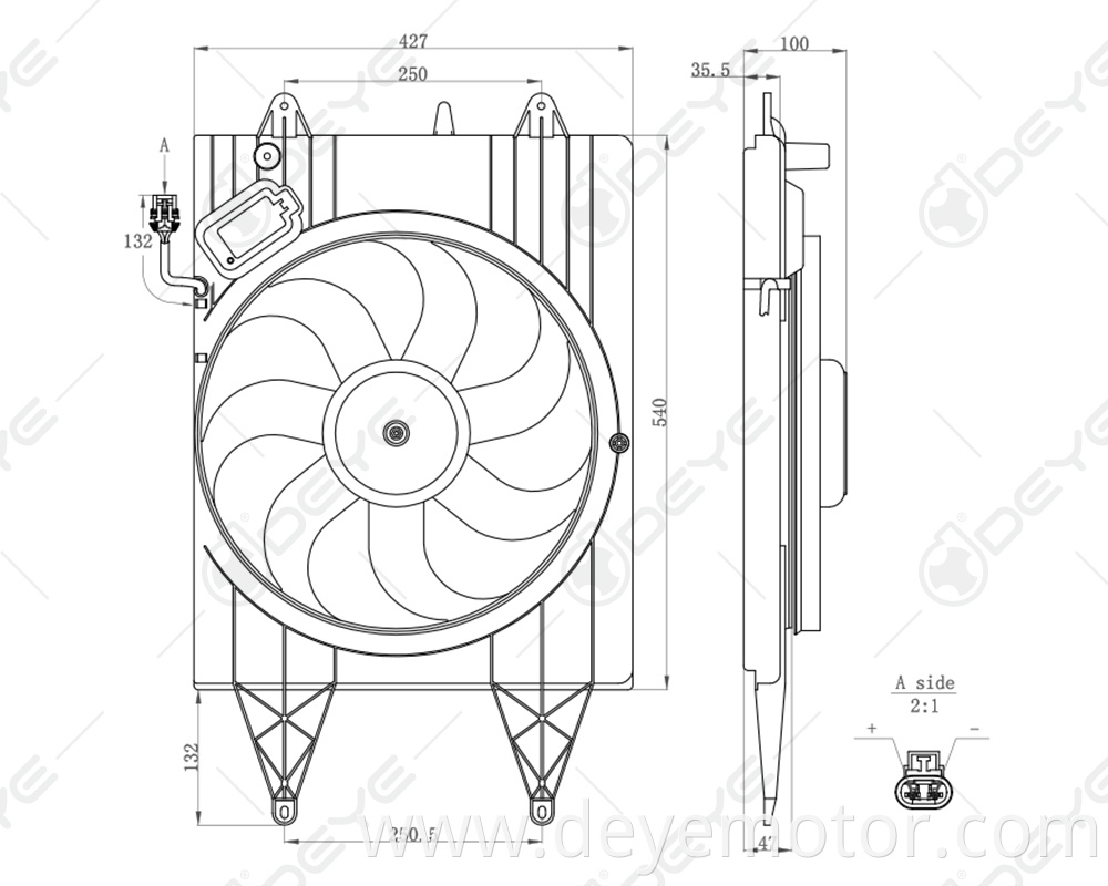 5U0121207A 2327300000 radiator cooling fan motor 12v for VW GOL